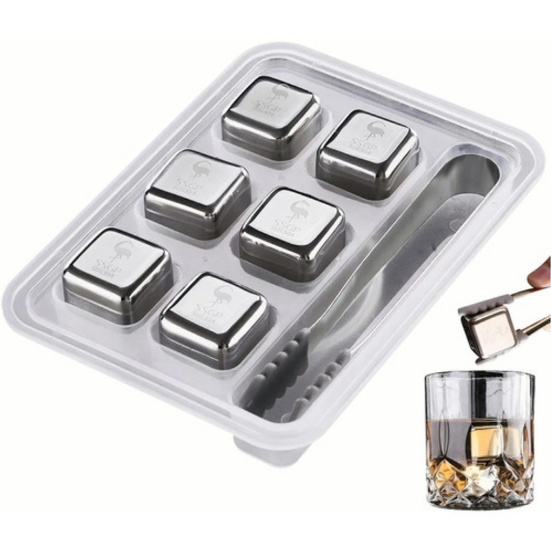 Set de Cubos De Hielo De Acero Inoxidable con Estuche