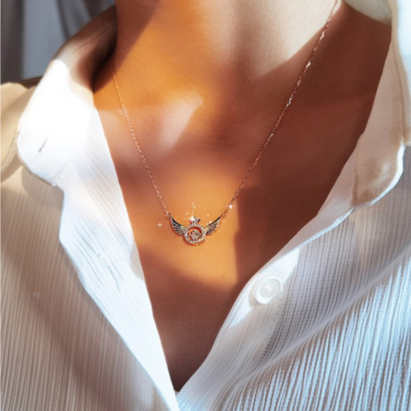 Collar de Alas de Ángel con Cristales para Mujer