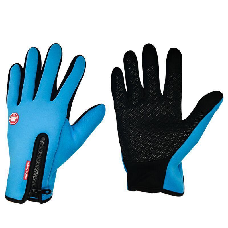 Guantes para Bicicleta Touchscreen Impermeable Celeste