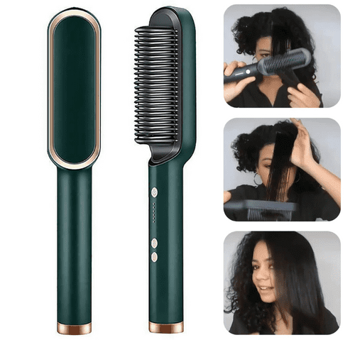 Cepillo Alisador con Plancha  5 en 1 - Suaviza, Seca, Modela, Hidrata, Anti-Frizz