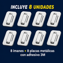 Pack de 8x Adhesivos de Imanes de Acero Inoxidable