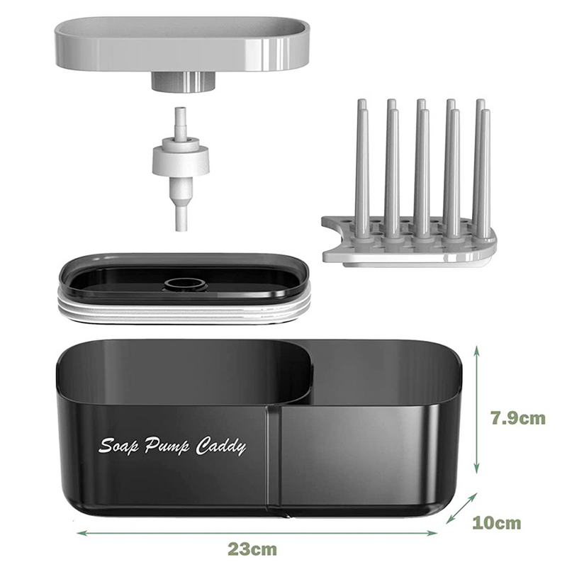 Soap and sink Caddy - Dispensador de Jabón Líquido con Escurridor y Esponja