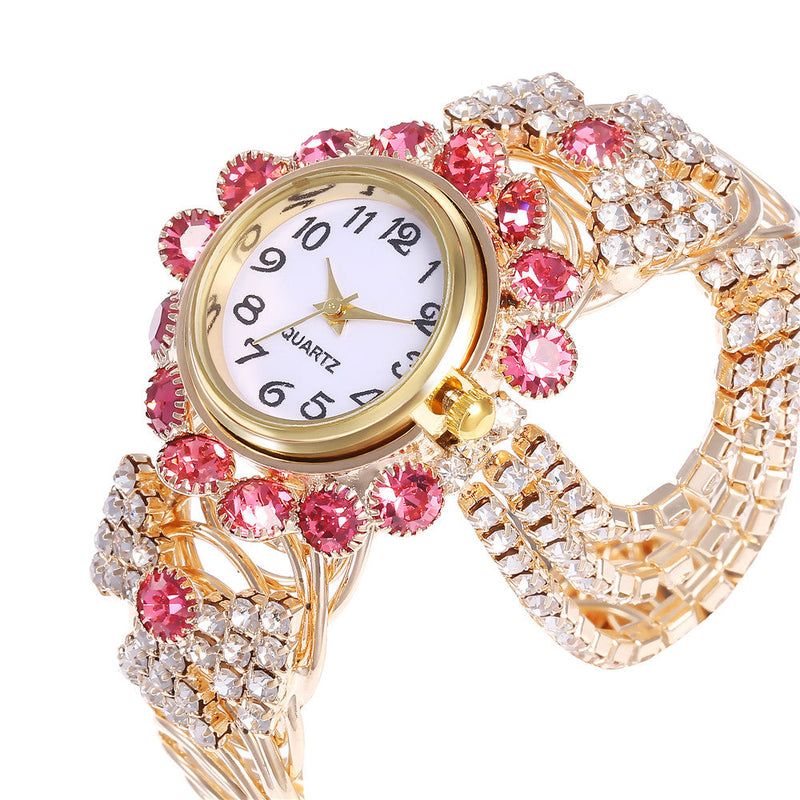 Reloj Pulsera con Brillantes  estilo  Coreano con Anillo