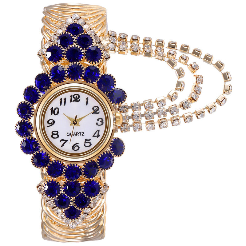 Reloj Pulsera con Brillantes  estilo  Coreano con Anillo