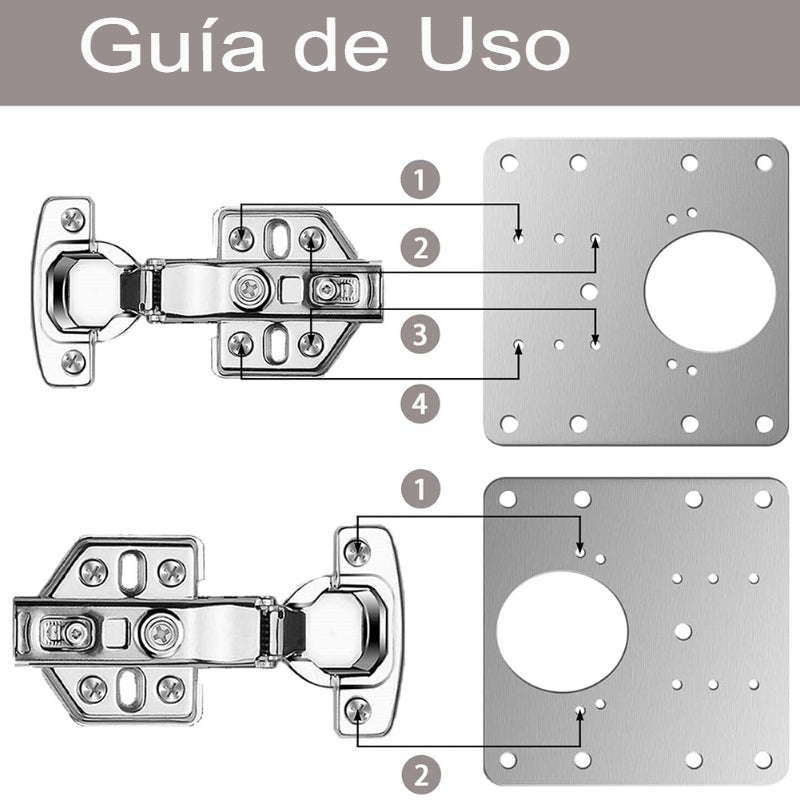 PACK DE 5 PLACAS LATERALES DE BISAGRA