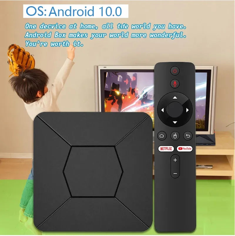 Android TV Box 4k - Q5 2/8GB Control por voz, Bluetooth, Wifi, 700 canales disponibles