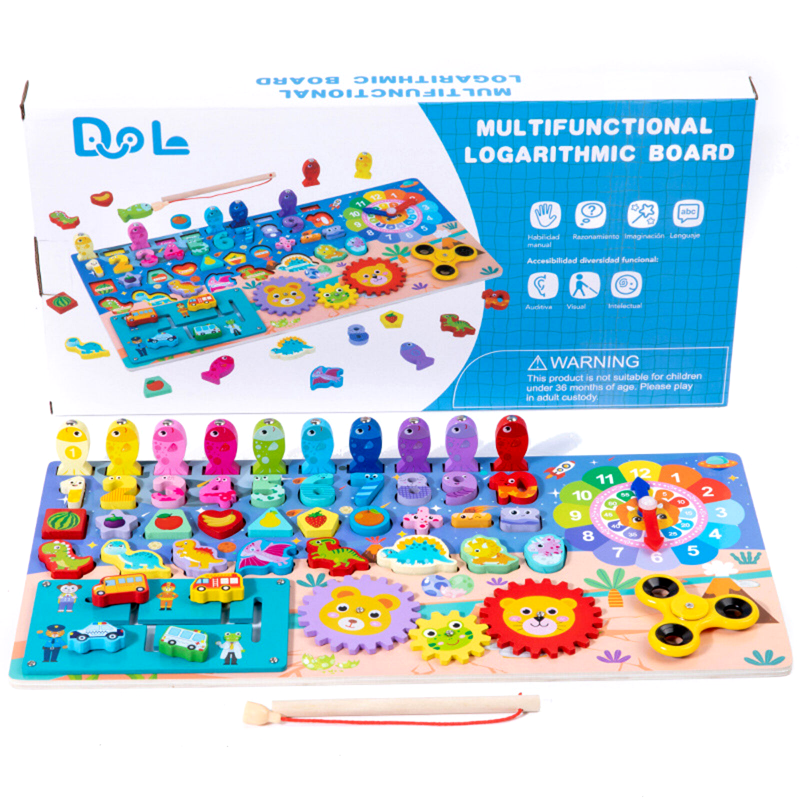 TABLERO MULTIFUNCIONAL DIDACTICO MONTESSORI 10 en 1