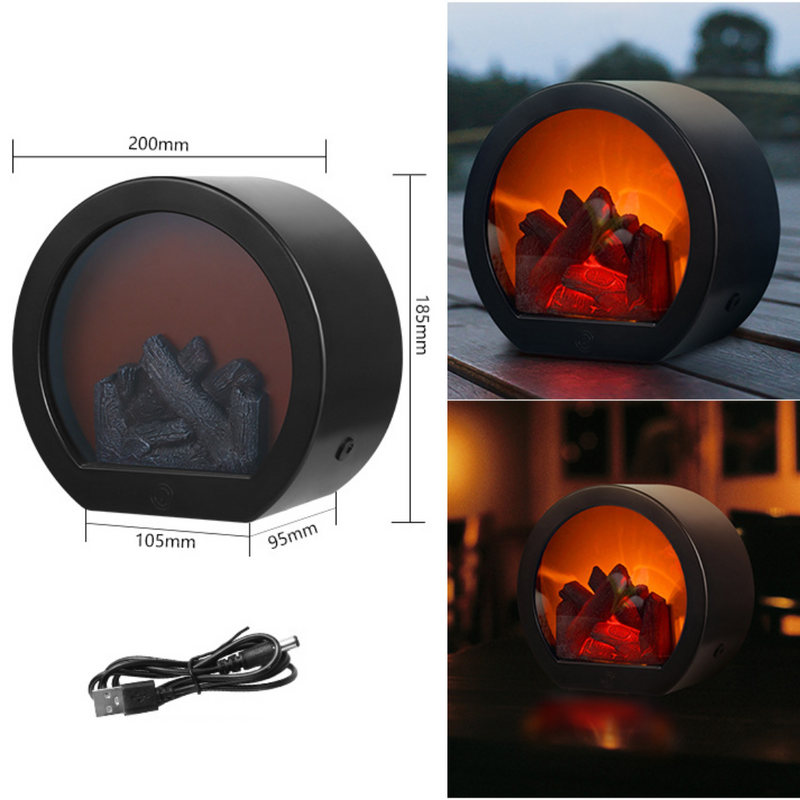 Adorno en forma de Chimenea con Luz LED