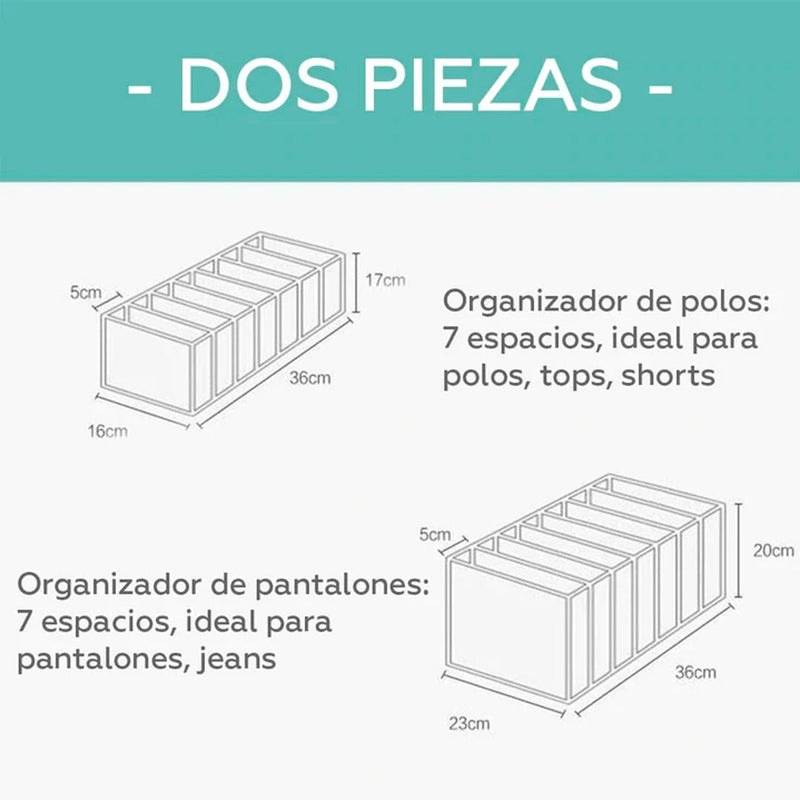 ClosetOrganizer™ - Set de 2 Organizadores de Polos & Pantalones