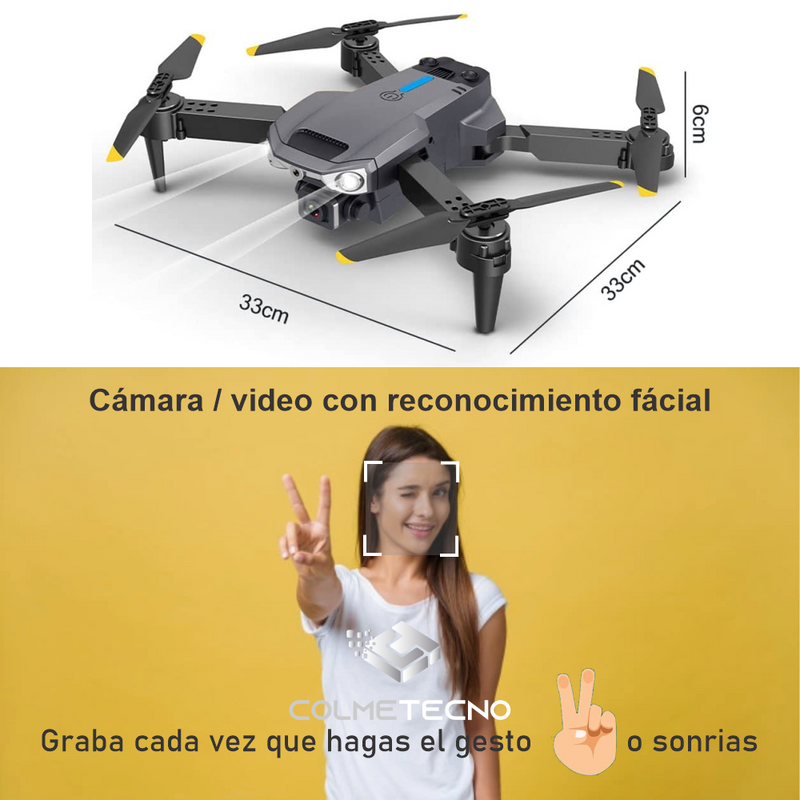 Drone Plegable Fpv Cámara Hd Wifi 2.4g Sensor Obstáculos E90